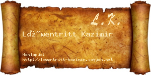 Löwentritt Kazimir névjegykártya